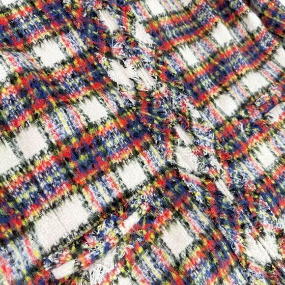 Lands' End Jacket Womens 24W Wool Blend TartanPlaid Tweed Blazer Full Zip - Picture 4 of 10